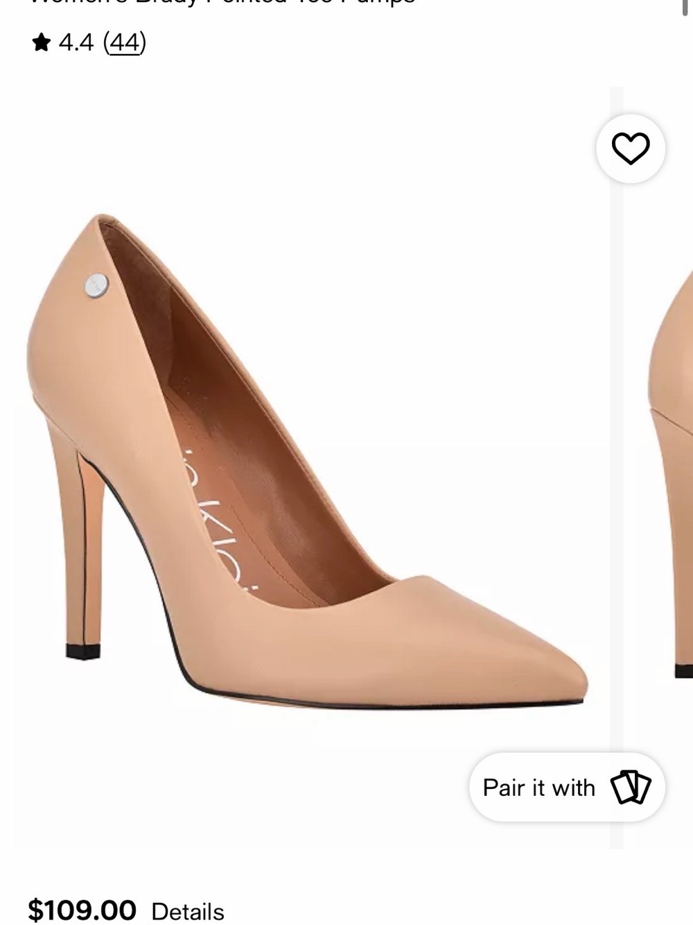 Calvin Klein Nude Pointed-Toe High Heel Pumps